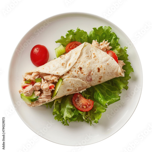 Delicious Tuna Salad Wrap Isolated on a Transparent Background