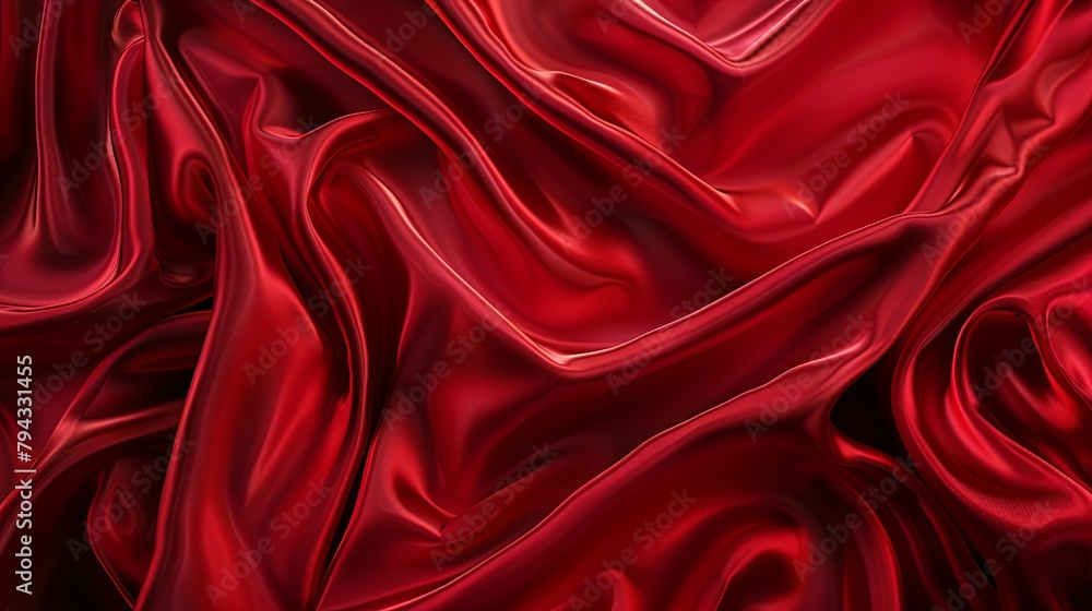 Luxurious Red Silk Texture Reflective Highlights Luxurious Red Silk Texture Reflective Highlights
