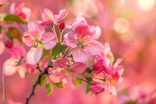 Getting Dressed Up: Nature's Blooming Landscape with Beautiful Flowers and Colourful Background photo