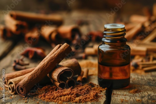 Cinnamon Oil - Immunity-Boosting Wellness Product with Aromatic Brown Aroma for Cold Relief photo