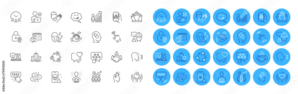 Fake information, Brand ambassador and Heart line icons pack. Yoga balance, Vote, Employee result web icon. Meeting time, Fingerprint lock, Food app pictogram. Apartment insurance. Vector Fake information, Brand ambassador and Heart line icons pack. Yoga balance, Vote, Employee result web icon. Meeting time, Fingerprint lock, Food app pictogram. Apartment insurance. Vector