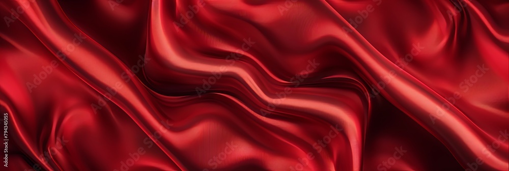 Fototapeta premium Luxurious Red Silk Texture Reflective Highlights