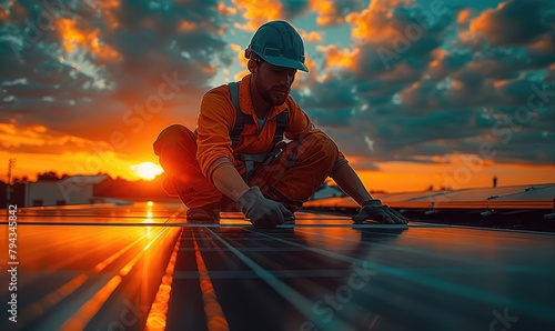 A solar power engineer inst...