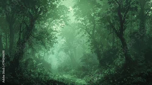 A deep forest green, unmarked and vast.