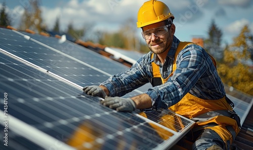 A solar power engineer inst...