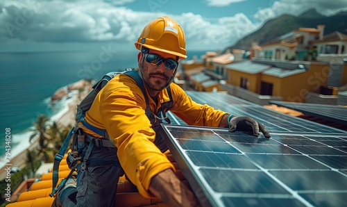 A solar power engineer inst...