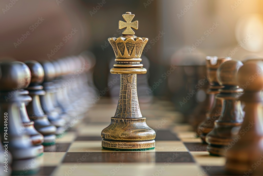 Monarch chess piece. symbolizing success and leadership in business strategy and strategic planning Monarch chess piece. symbolizing success and leadership in business strategy and strategic planning