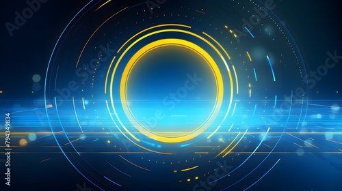 yellow and blue Abstract technology background circles digital hi-tech technology design background. concept innovation. vector illustration