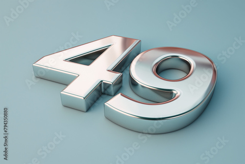Number 49 in 3d style