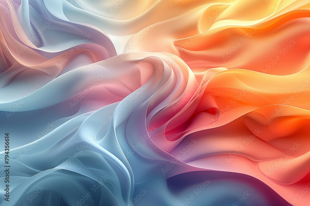 Obraz premium Abstract gradient background, pastel rainbow colors, smooth curves and soft edges.
