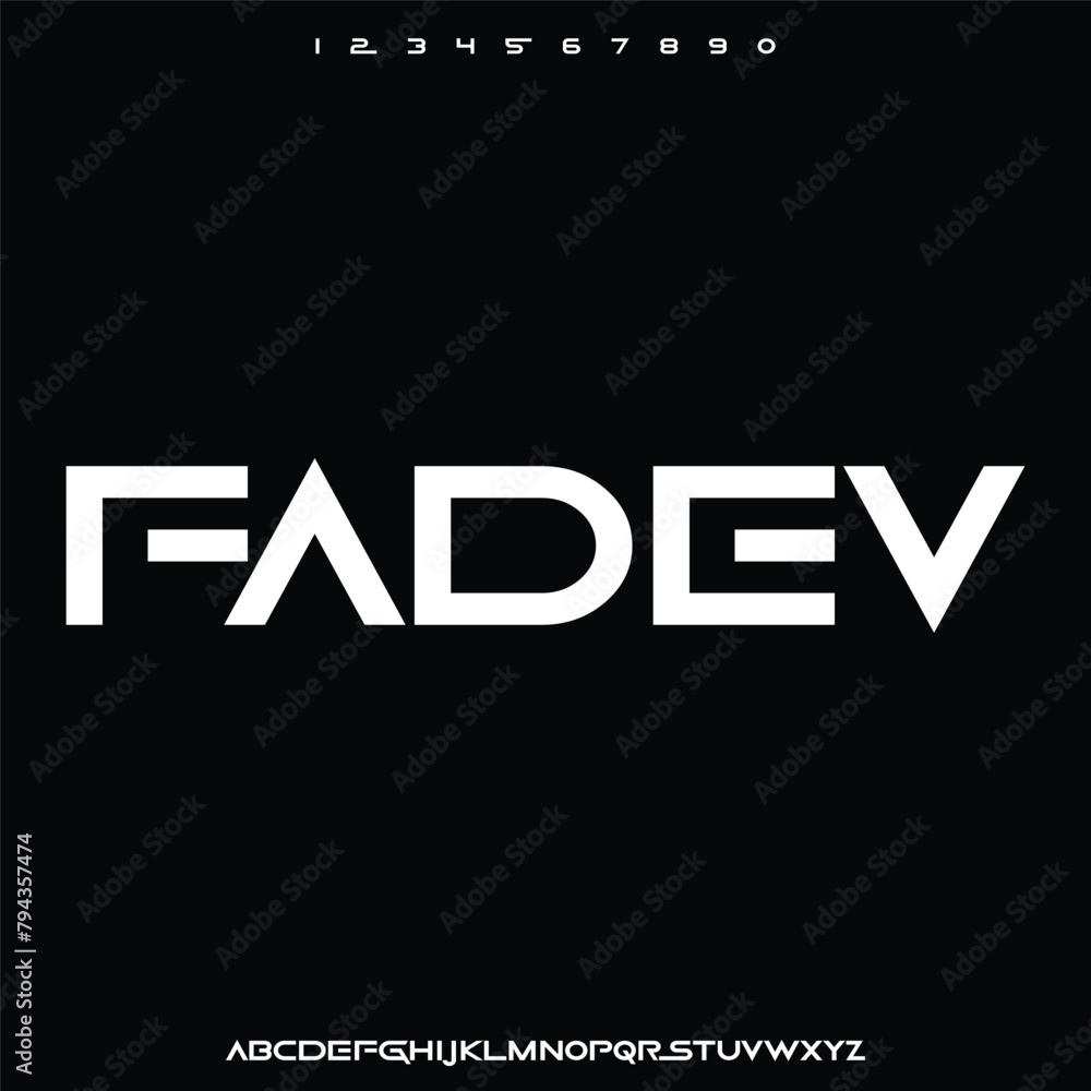 display futuristic alphabet font vector display futuristic alphabet font vector