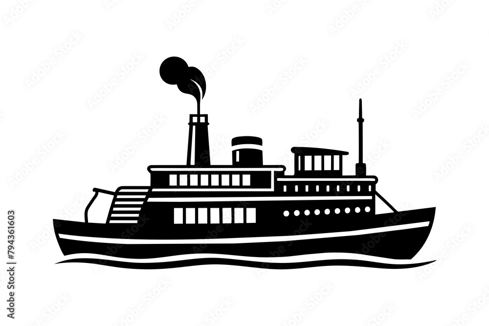 electric steamer silhouette illustration