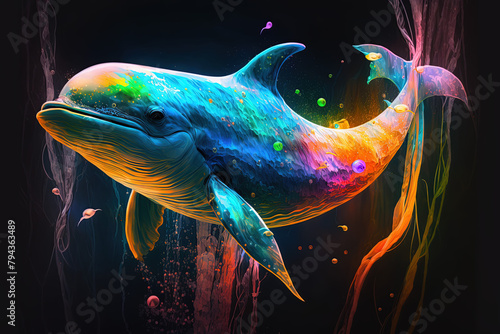 Colorful illusutration of a dolphin