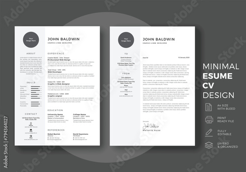 Minimalist resume cv template