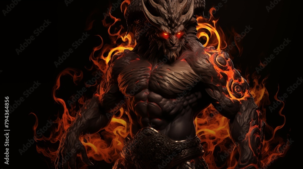 Illustration of an Ifrit on a Black Background Illustration of an Ifrit on a Black Background