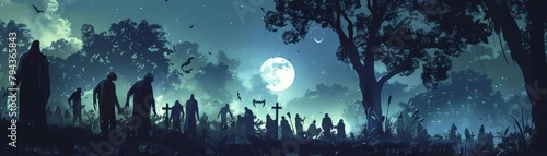 During the full moon, the zombies gathered to tell ghost stories that made their skin crawl
