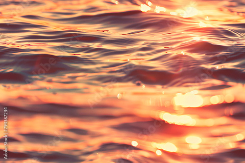 Golden sunset reflected on water in a seamless pattern