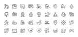 Gps, Sale tag and Air balloon line icons pack. AI, Question and Answer, Map pin icons. Gamepad, Puzzle game, Discount web icon. Online shopping, Miss you, Coupons pictogram. Vector