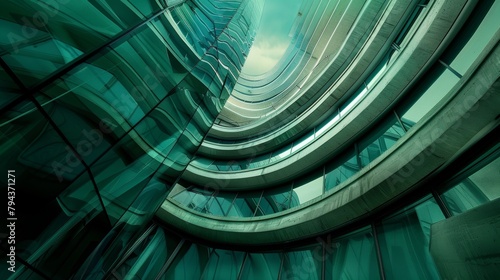 Abstract architectural details in a futuristic city AI generated illustration