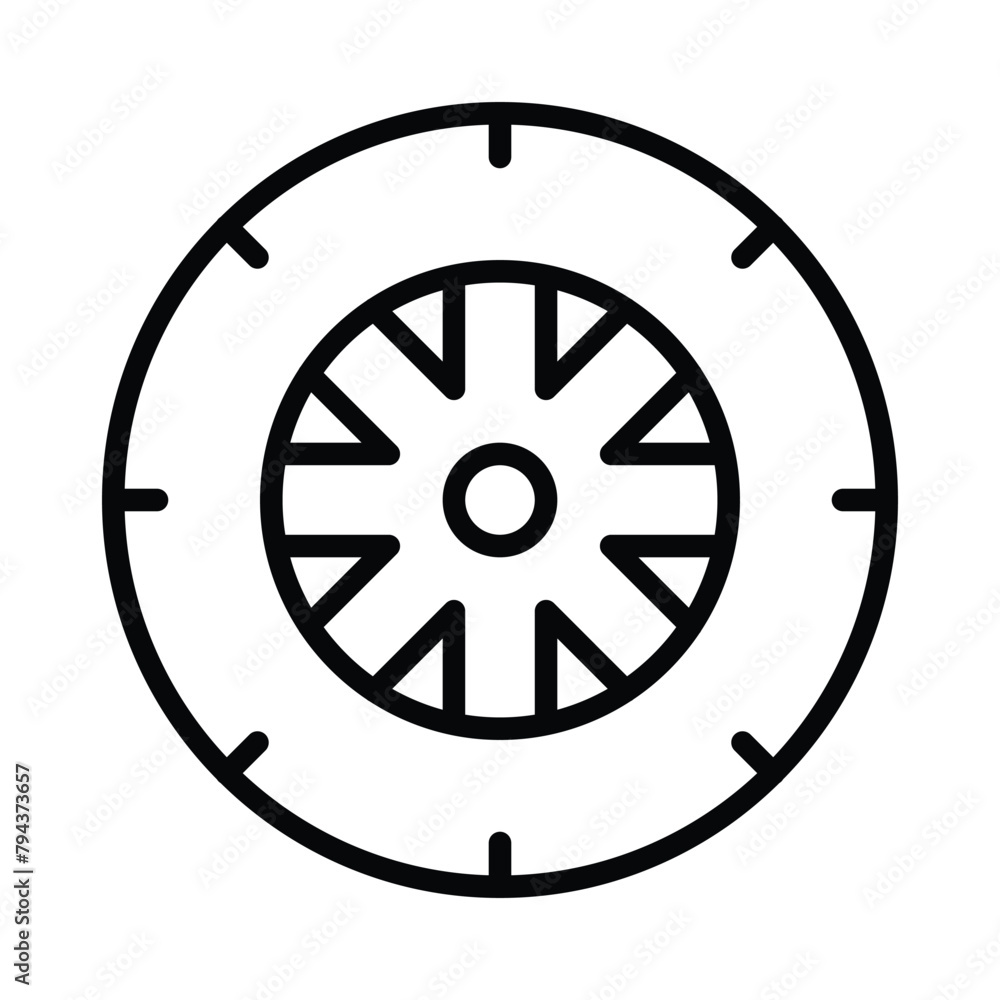 tire car line icon vector design template tire car line icon vector design template