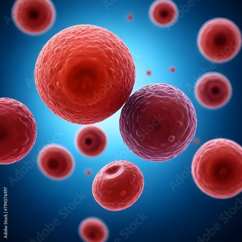 Spherocyte abnormal red blood cell, digital illustration photo