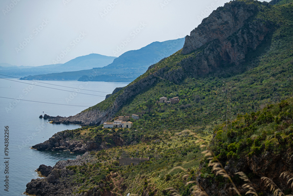 landscape in the Zingaro nature reserve in Sicily