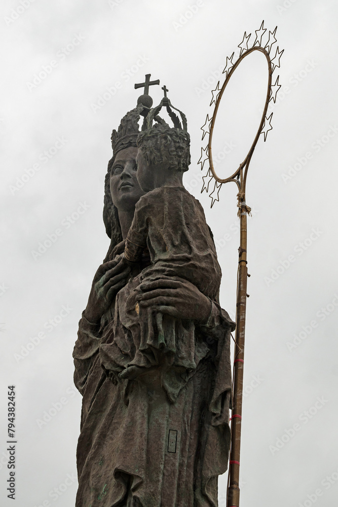 Fototapeta premium virgin mary statue in the port of Trapani in Sicily