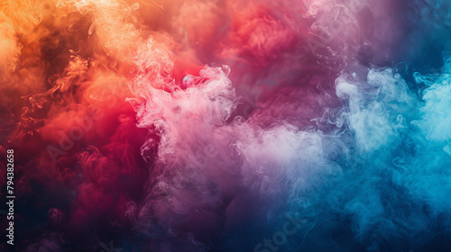  Abstract swirls of colorful smoke  intertwining in a mesmerizing dance.