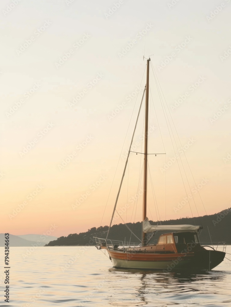 sailboat, small sailing yacht on the water