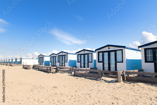 Beach cabins at the North sea coast