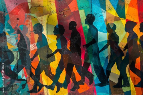 Vibrant illustration celebrates diversity, reflecting unity and inclusion in dynamic harmony.