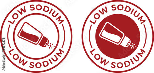 Low sodium badge vector logo template. Suitable for product label