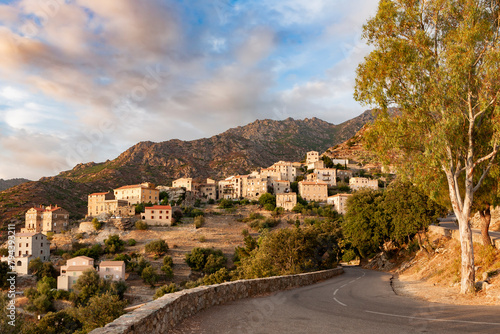  Lama is an authentic and preserved village in the north of Corsica. Lama, a hilltop town nestled in the mountains. Balagne,Corsica, France. Lama, a picturesque hillside village in Balagne, Corsica