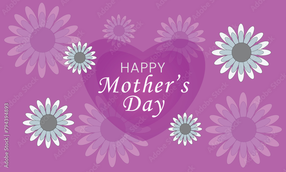 Happy mothers day design with flower background vector greeting card
