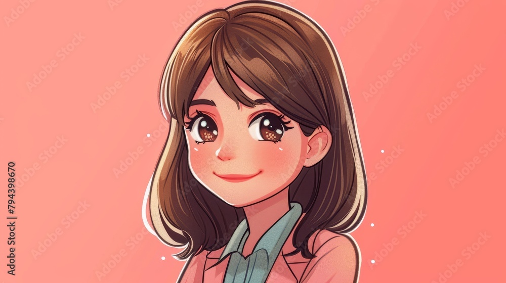 Ambassador illustrated in a sweet cute style AI generated illustration Ambassador illustrated in a sweet cute style AI generated illustration
