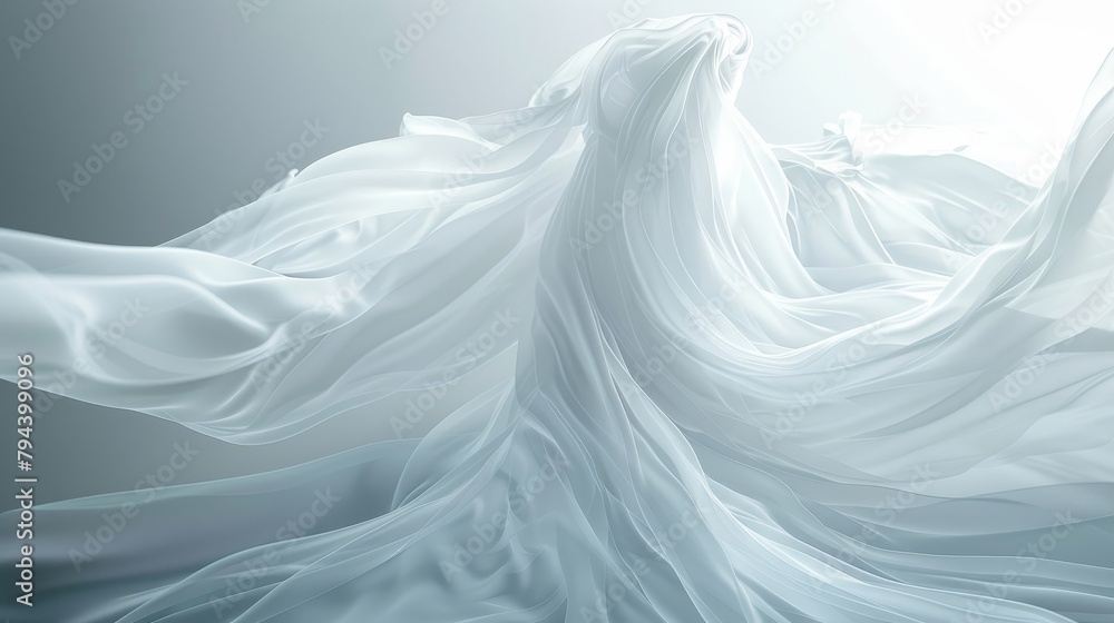 An abstract 3D representation of a flowing ethereal gown AI generated illustration An abstract 3D representation of a flowing ethereal gown AI generated illustration