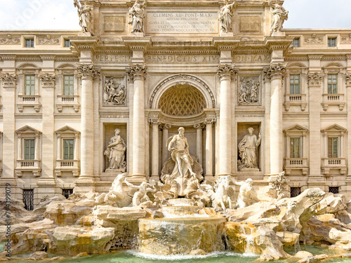 Close-up of the Trevi fountain photo