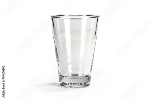 Empty faceted glass isolated on a white background with clipping path