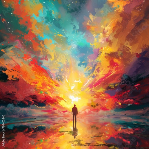 Illustration of a miraculous moment  captured in vibrant digital art style  evoking wonder and awe