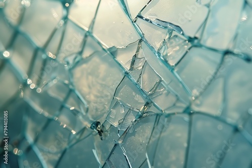 close up of shattered and cracked glass