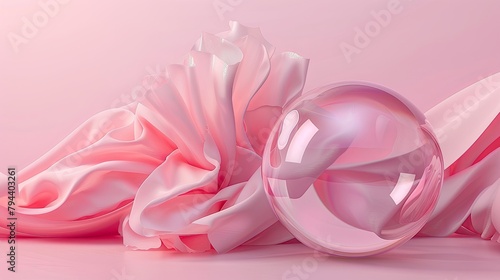 Playful Pink Abstract Shapes Glossy Sphere