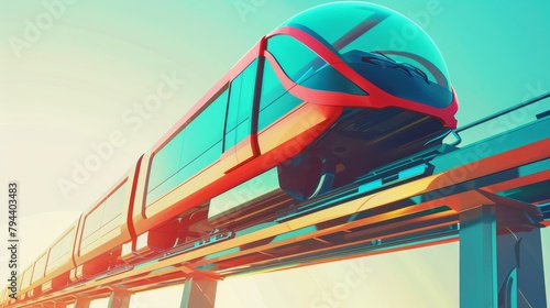 An abstract depiction of a monorail system      AI generated illustration
