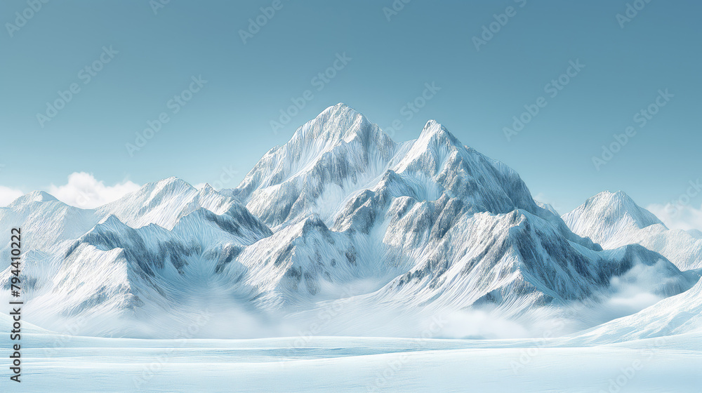 Snowy mountain range under clear skies, excellent for adventure travel and extreme sports content. Snowy mountain range under clear skies, excellent for adventure travel and extreme sports content.