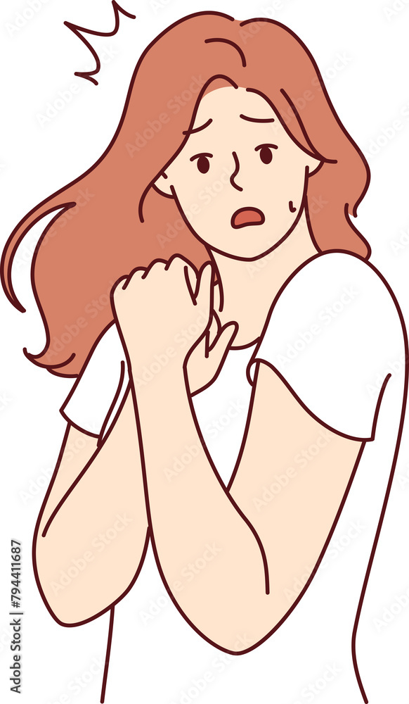 Frightened girl learned bad news, opens mouth and feels stressed due to information about imminent price increase. Girl reaction to bad fake news and misinformation causing stress and amazement Frightened girl learned bad news, opens mouth and feels stressed due to information about imminent price increase. Girl reaction to bad fake news and misinformation causing stress and amazement