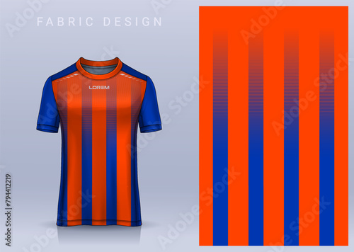 Fabric textile design for Sport t-shirt, Soccer jersey mockup for football club. uniform front view.	