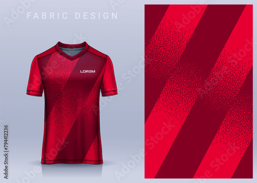 Fabric textile design for Sport t-shirt, Soccer jersey mockup for football club. uniform front view.	