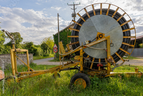 Drought Response with Farm Irrigation Equipment in Field