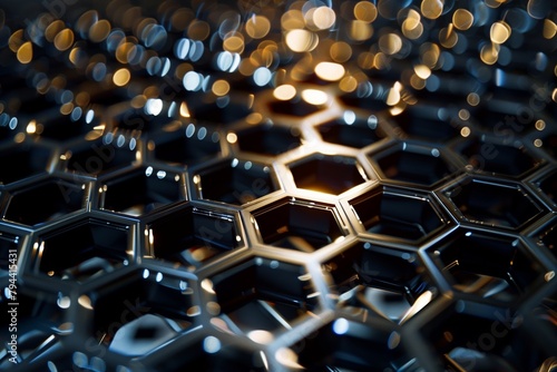 graphene background with hexagons