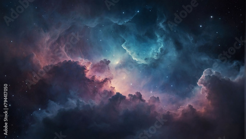 Tranquil Nebula, Soothing Mist Texture with Subtle Color Smoke and Twilight Tones.