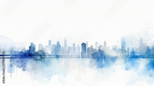 city skyline in fog